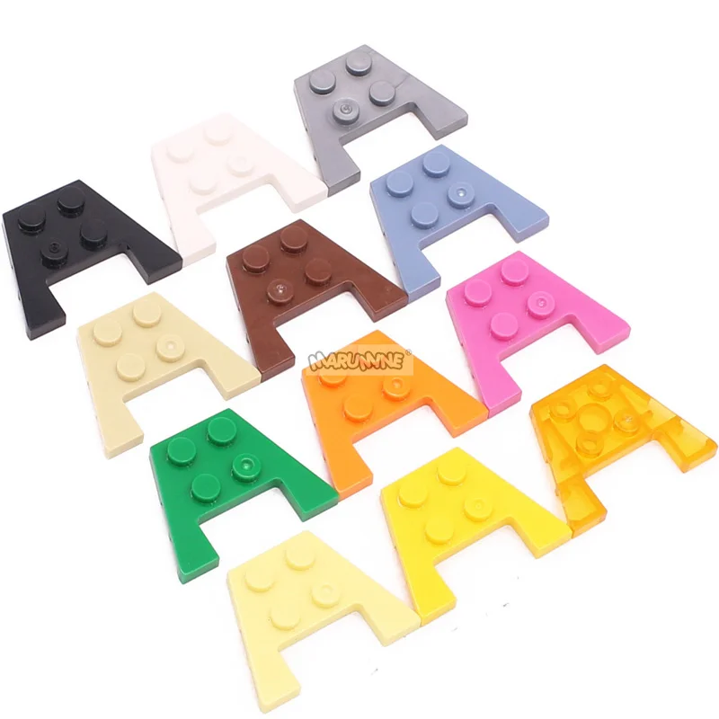 Marumine 100PCS 48183 90194 Birck Parts Wedge Plate 3x4 Technology Block Classic Construction Accessories Model Creative Toys