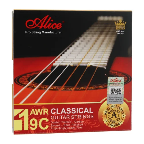 Alice AWR19C Cuerdas de guitarra clásica Carbono dorado Chapado en plata Cooper Winding Normal Alta tensión