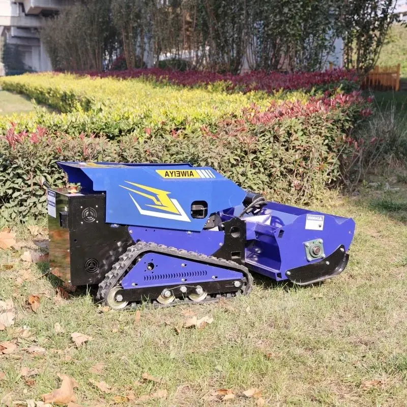 

Customized hot selling mini tracked lawn mower mini remote control lawn mower grass leaf robot
