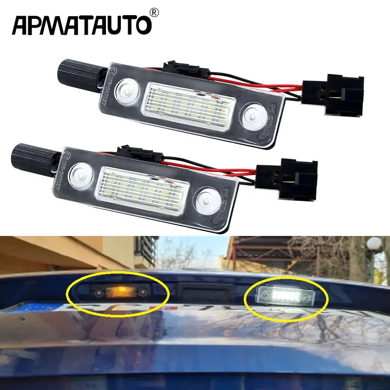 2Pcs White Canbus Error Free LED License Number Plate Light for Skoda Octavia MKII 1Z A5 09-13 Roomster 5J 06-10 Rear Tag Lamps