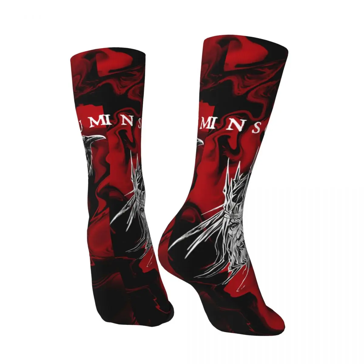 Retro King Head Men's compression Socks Unisex Insomnium Street Style Seamless Printed Novelty Crew Sock