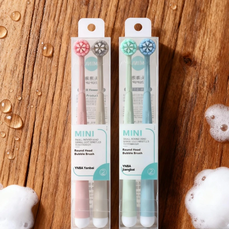 4Pcs Random Color Round Bubble Head Creative Personalized Toothbrushes for Home Use, Couple and Family Set, High-Value Design, Gum and Teeth Care, High-End Toothbrushes, Best Gift for Thanksgiving, New Year, Birthday