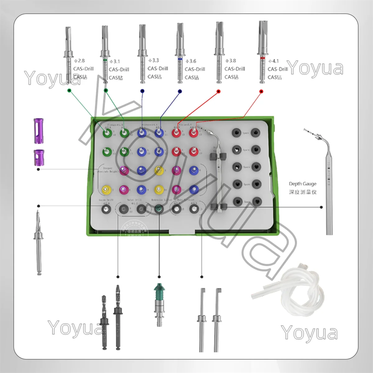 1 مجموعة زراعة الأسنان الفكري الجيوب الأنفية رفع أداة صندوق كريستال نهج الجيوب الأنفية عدة طبيب الأسنان زرع الأدوات الجراحية أدوات #2