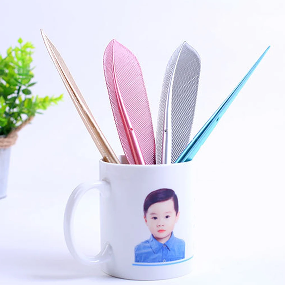 

8pcs 0.5mm Creative Writing Pen Vintage Pen Wedding Sign Signature Pen Student Stationery (Blue Golden Pink and Silver 2