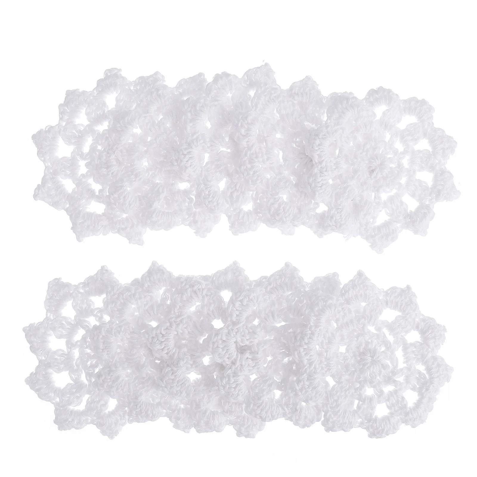 

20Pcs Cotton Crocheted Appliques Flower Embellishments Handcrafted Lace for Dress Hat Scarf DIY Sewing Supplies