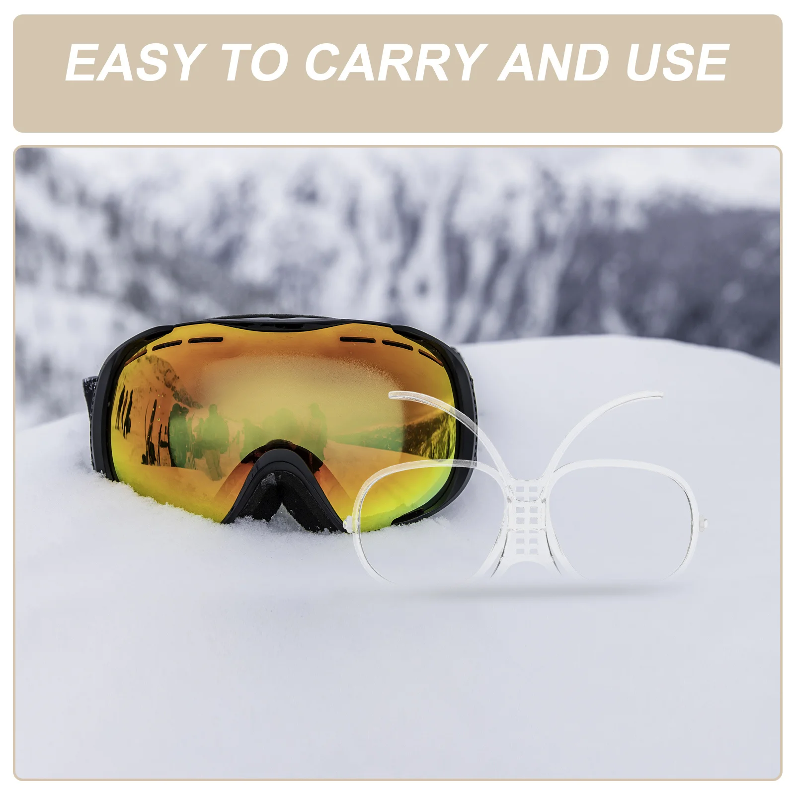 Armação de inserção de óculos universal para esqui e snowboard lente interna anti-vento resistente ao impacto para óculos