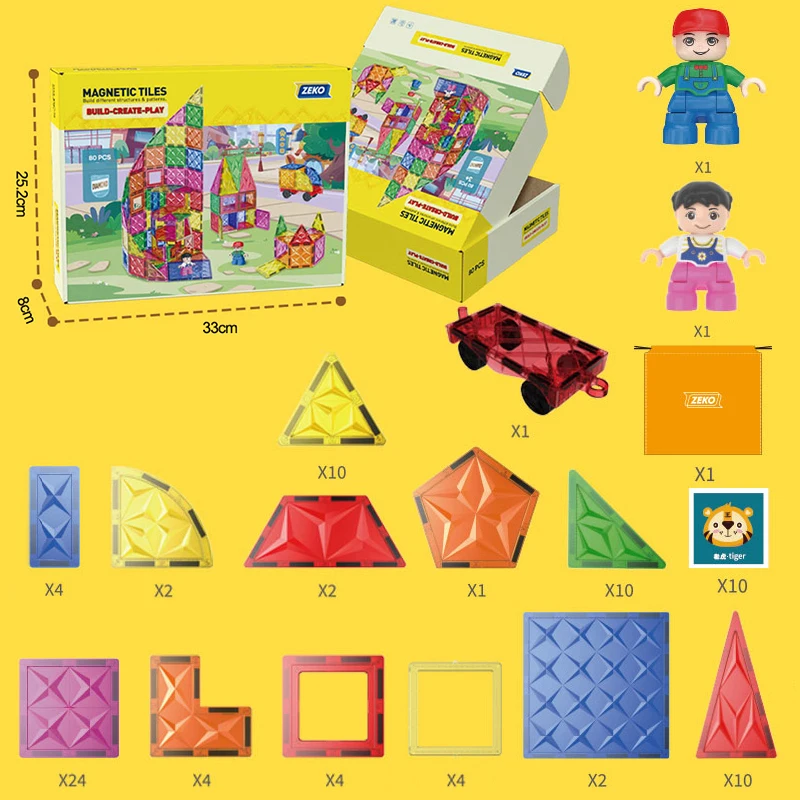 Blocos de construção magnéticos tamanho grande diy ímãs brinquedo para crianças designer montar tijolos conjunto de construção presente natal para crianças