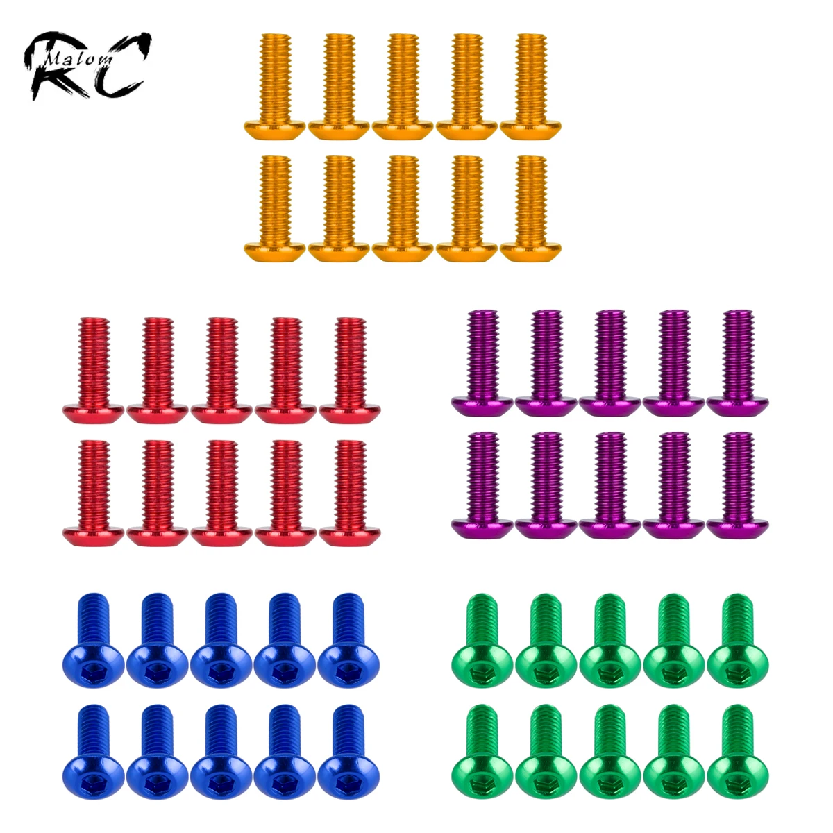 10/50pcs Aluminum Colourful Round Countersunk Screw M3*8/10mm for RC Crawler Car Model Parts