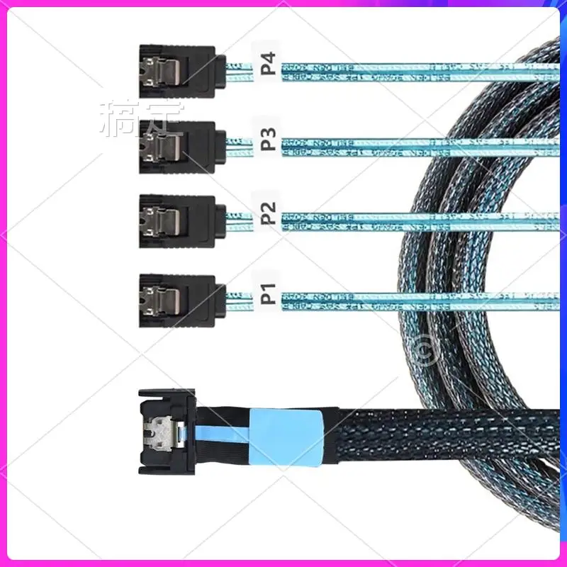 AP-Slimsas 8654 MCIO 4I 38Pin To 4X SATA Cable PCIE5.0 PCI-E Server Data Connection Extension Wire High-Speed