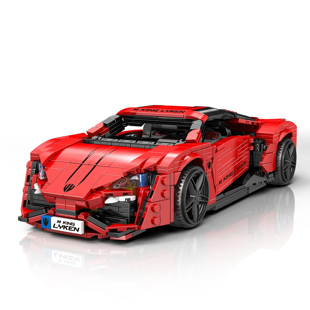 

Mold King 10117 MOC The Red Lykan спортивный гоночный автомобиль строительные блоки сборка технический конструктор для взрослых игрушки подарки