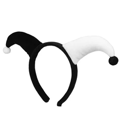 Halloween Clown Hairband Black White Clown Hat clown cosplay Headdress Costume Hair ornament Festival Decor Carnival Accessories