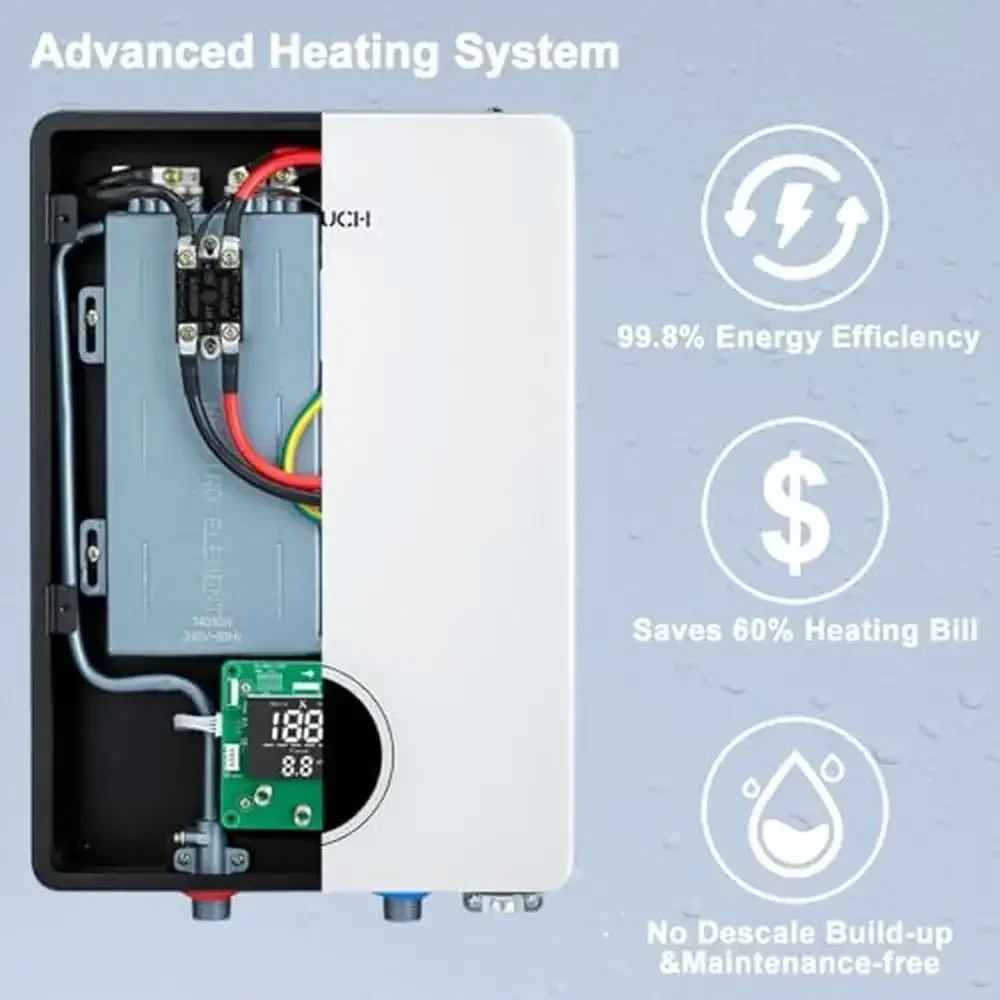 18kW Electric Tankless Water Heater On Demand 240V ETL Listed Under Sink Smart Self-Modulation Instant Hot Water Point of Use