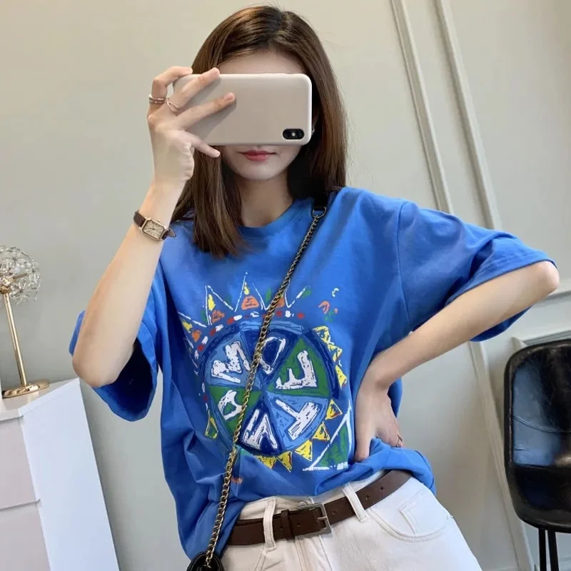 t-shirt-pour-femme-en-coton-ample-a-manches-courtes-motif-macaron-graffiti-style-decontracte-et-jeune-tendance-estivale