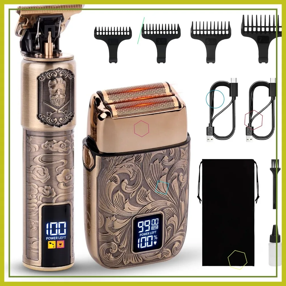 

Electric Razor for Men, Beard Trimmer & Shaver Kit, Cordless Head Shaver, Grooming Gift