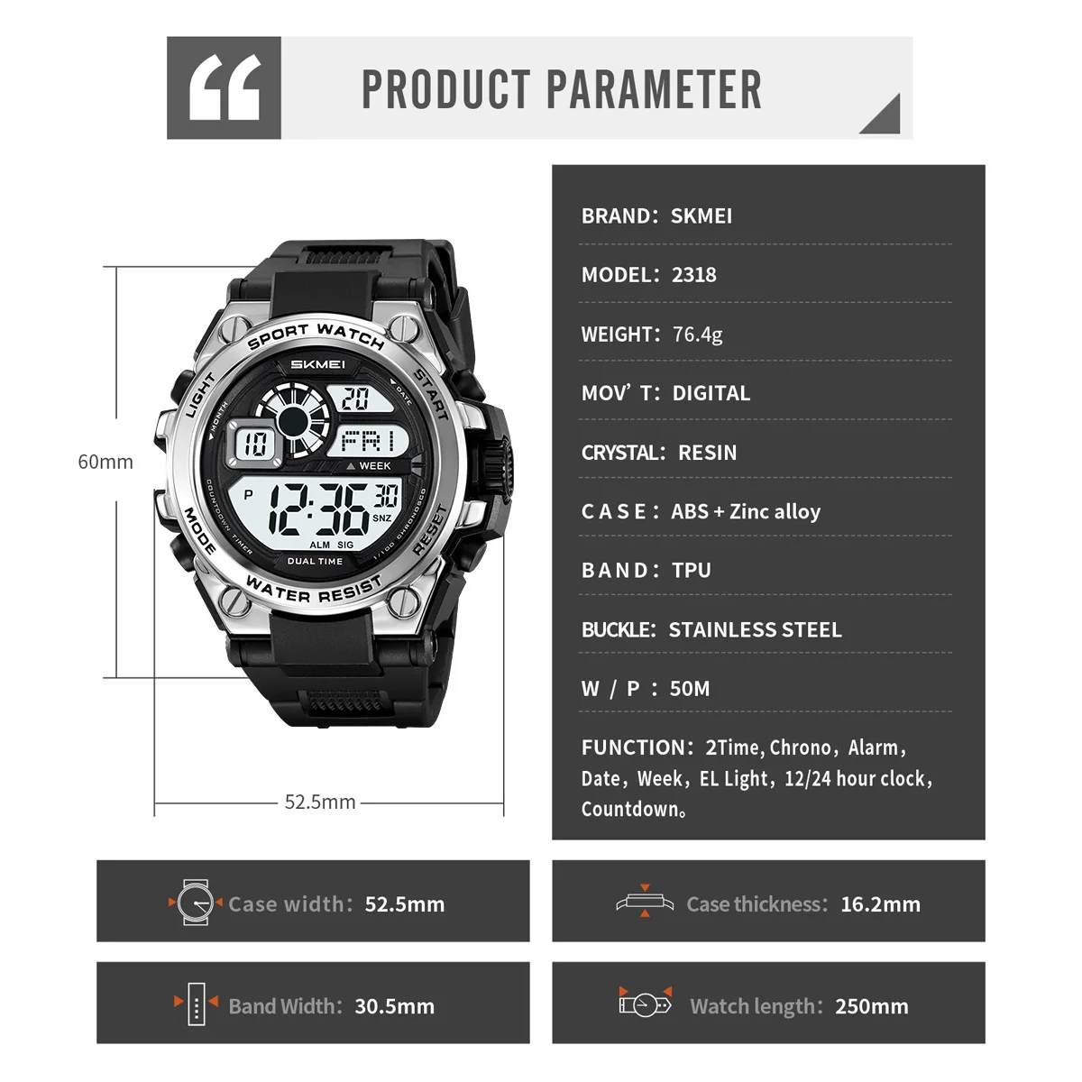 SKMEI Army Watch Mens Sports Digital Watches Fashion Luminous Waterproof Clock Military Electronic Wristwatches Orologi Digitali