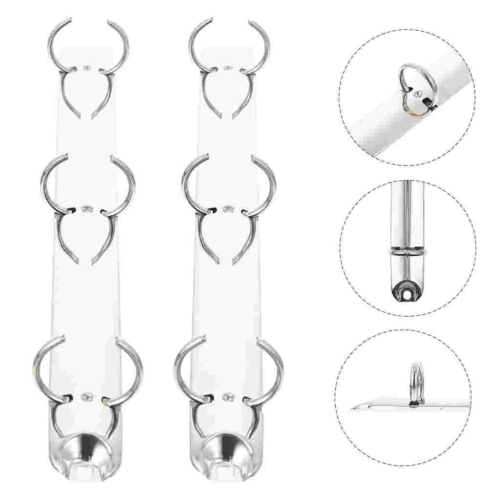 2 Pcs A4 Binder Binders The Notebook Mechanical Segmented Iron 3 Rings Inserts Planner Folder