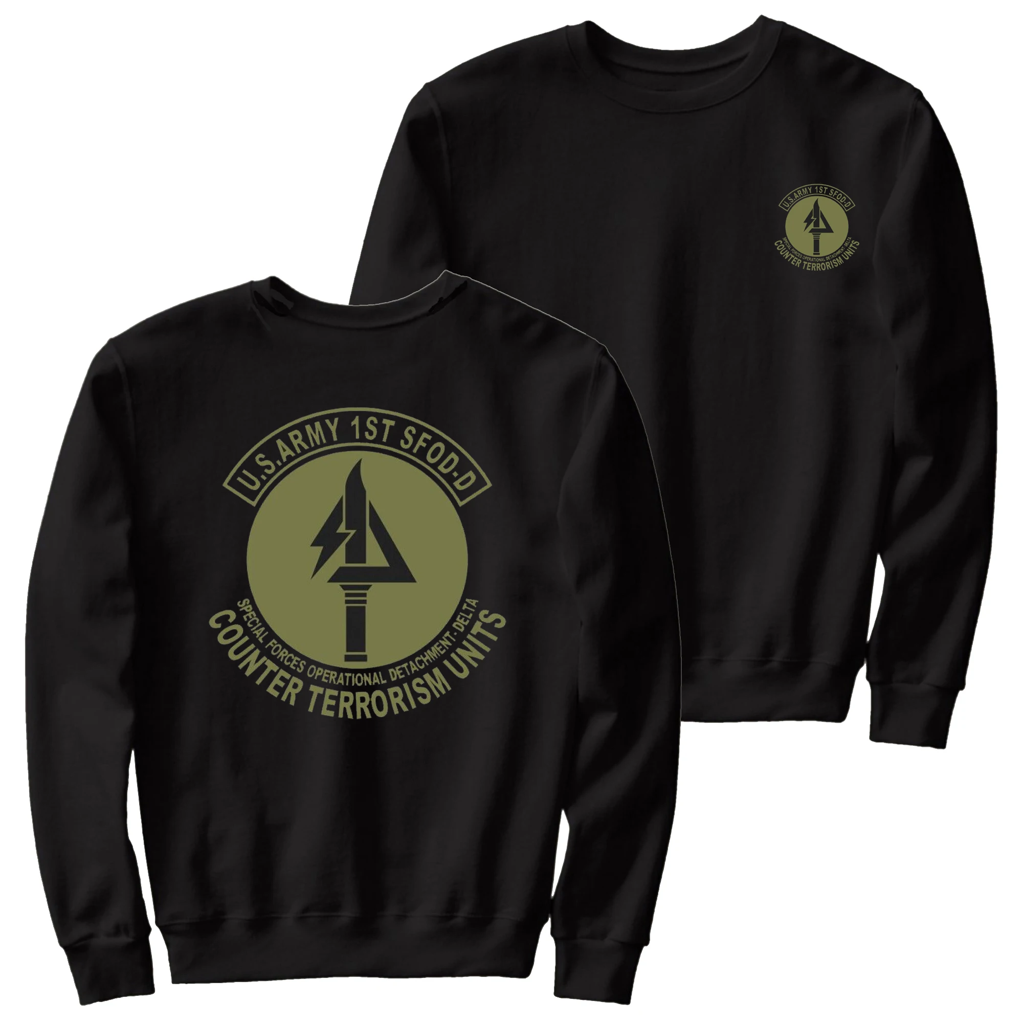 

US Army Delta Force 1st Special Forces Operational Detachment Sweatshirts 100% Cotton Military Style Casual Mens Pullover Hoodie