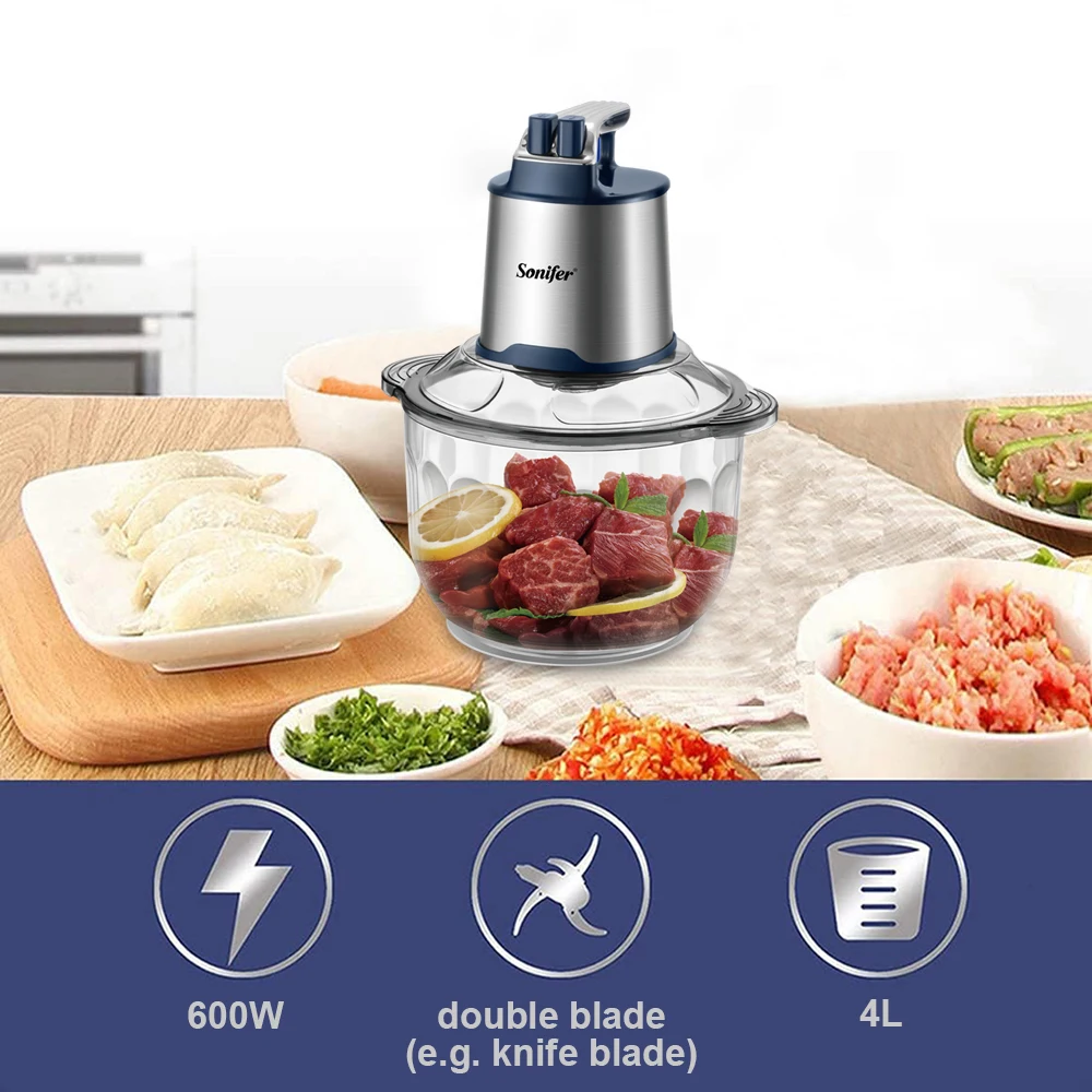 Meat Grinder Attachment - เครื่องบดสับอาหาร Sonifer SF-8123 600W โถแก้ว 4