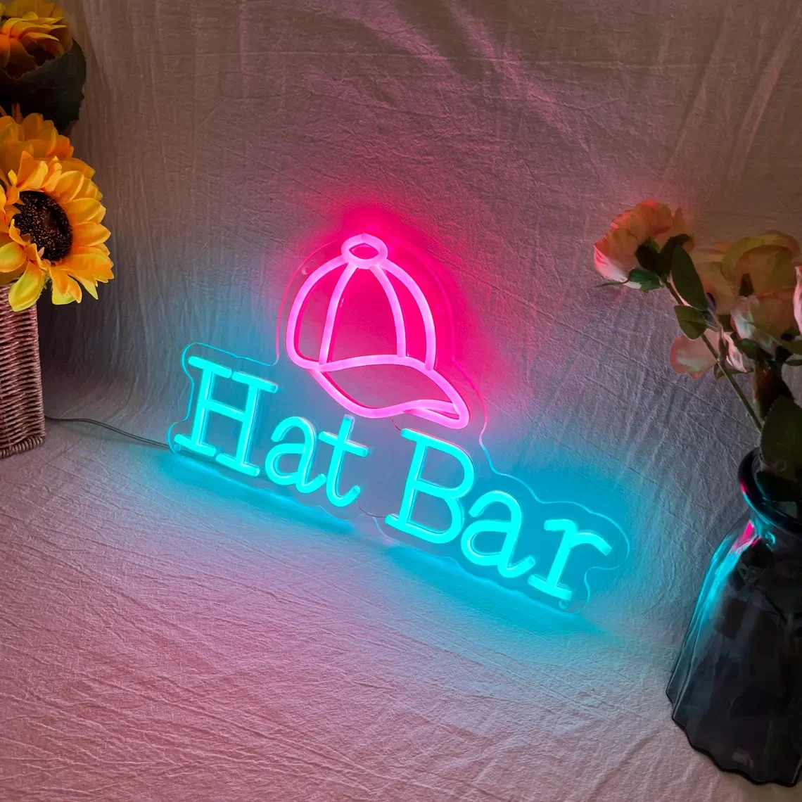 Hat Bar Neon Sign Bar Neon Hat Shop Wall Decor Hat Neon Art Opening Sign