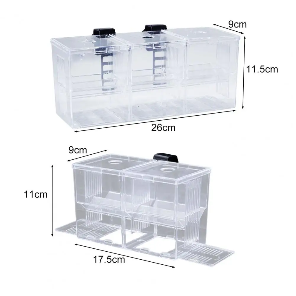 Double Isolation Compartment Breeding Box Transparent Multi-grid Aquarium Breeder Box for Fish Breeding for Shrimp image 3