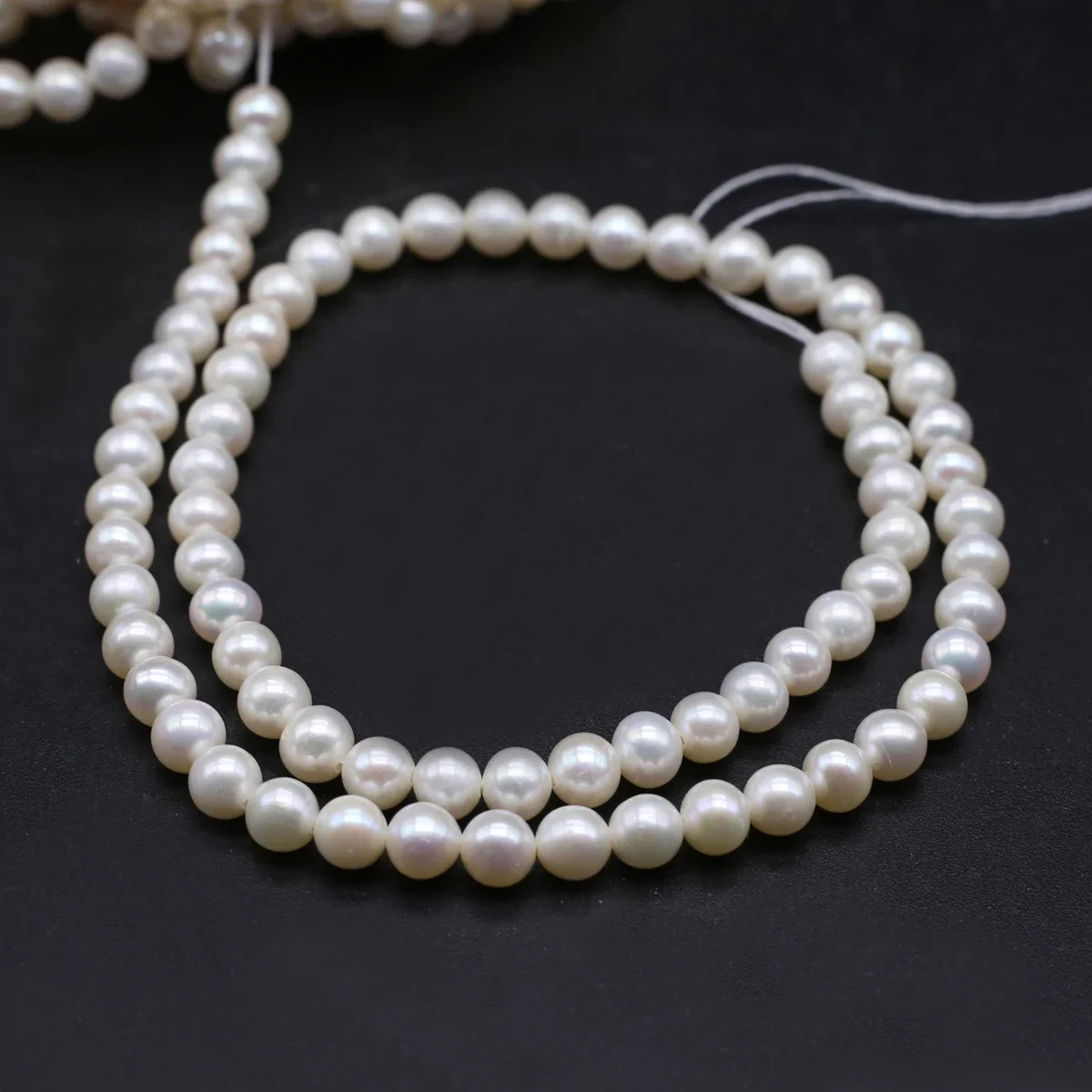 Natural White Pearl Beads Punch Round White Loose Pearls Beaded For Jewelry Making DIY Bracelet Necklace Accessories 5-5.5mm