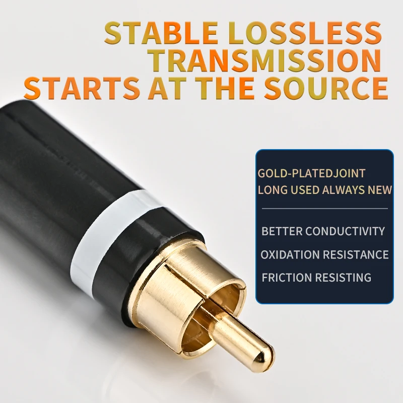 XCCSEE enchufe Lotus RCA chapado en oro de cobre puro HIFI, adecuado para dispositivos de interfaz RCA como altavoces y amplificadores