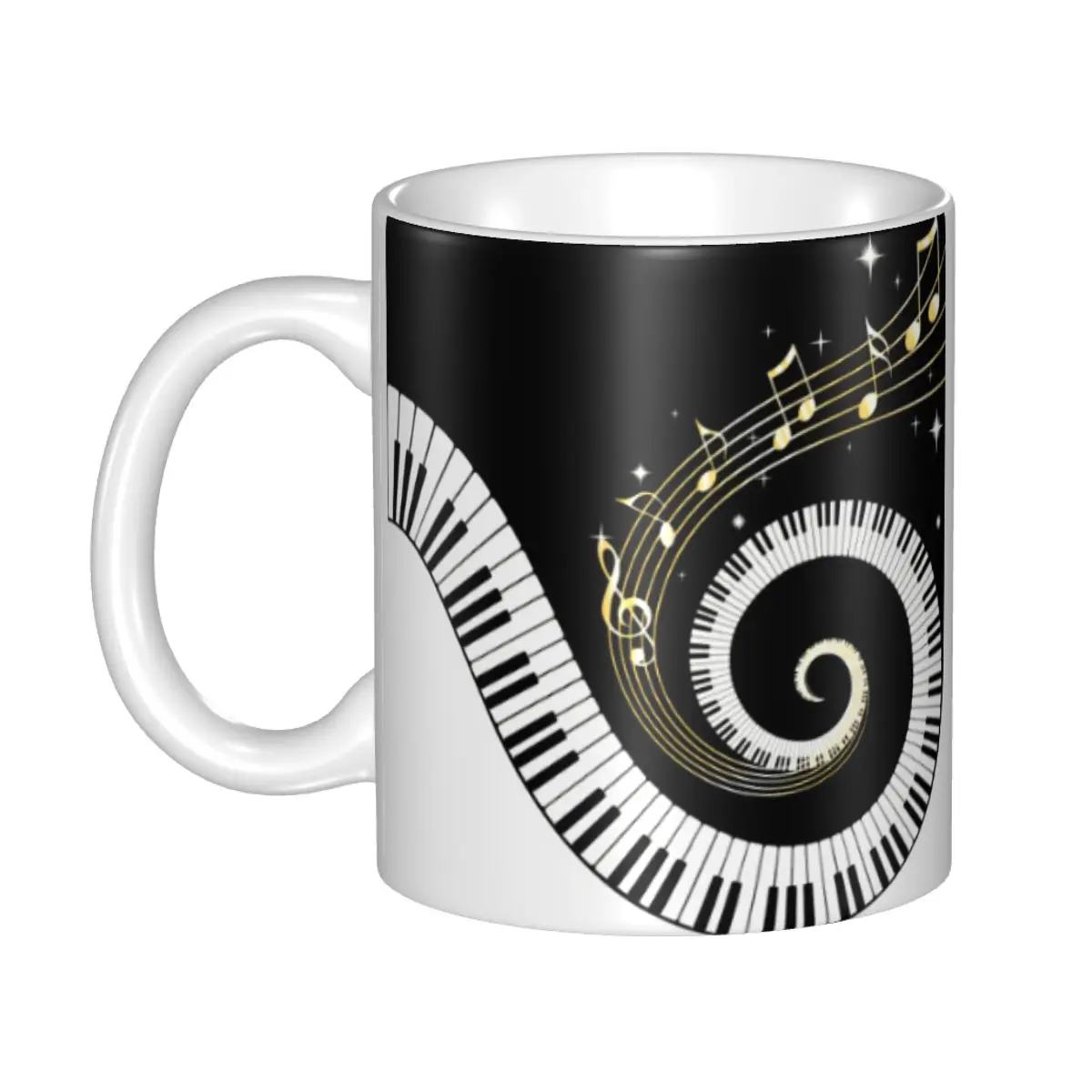 

Piano Keyboard Music Notes Mugs Customized Coffee Ceramic Mug Creative Gift