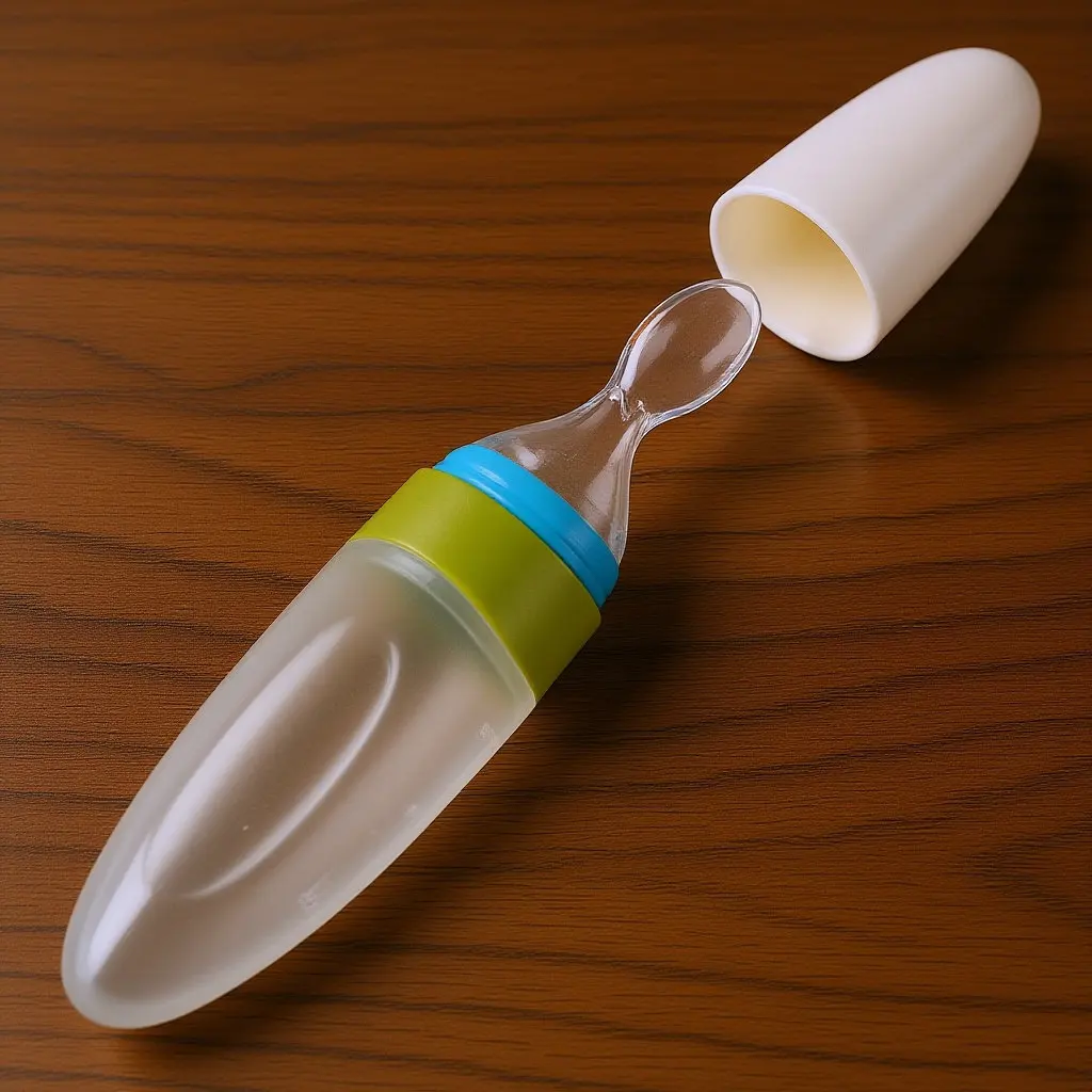 

Silicone Infant Spoon Feeder Soft-Tip Baby Feeding Spoon for Teething Gentle Gum Protection Squeeze Dispensing Cereal Oatmeal