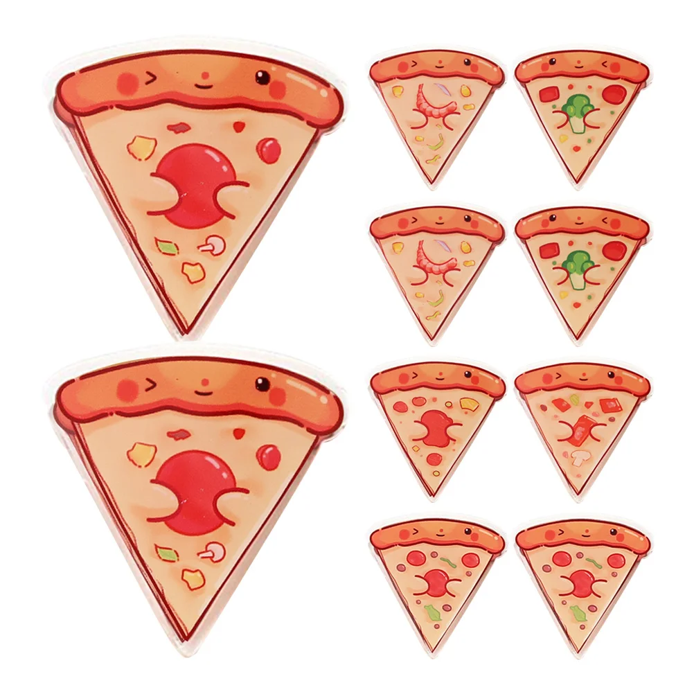 

12Pcs Pizza Cartoon Double Sided Acrylic Clips Multifunctional Sealing Snack Bag Clips Paper Holders Office Organizer