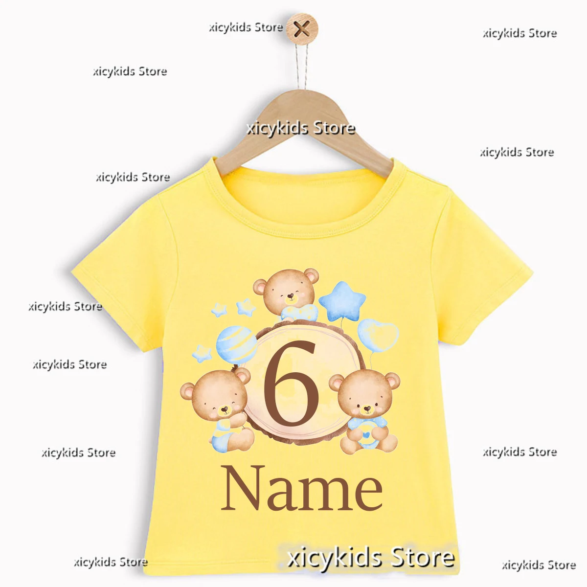 New Hot Boys Tshirt Funny Hot Air Balloon Panda 1-7 Birthday Personalized Name Customized Tshirt for kids Birthday Party clothes