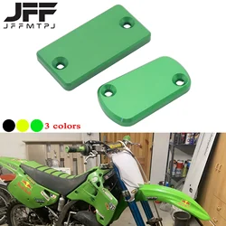 Motorcycle CNC Front Rear Brake Reservoir Caps Oil Fluid Cover For Kawasaki KX125 KX250 2003-2007 KX250 KX250F KX450F KLX450R