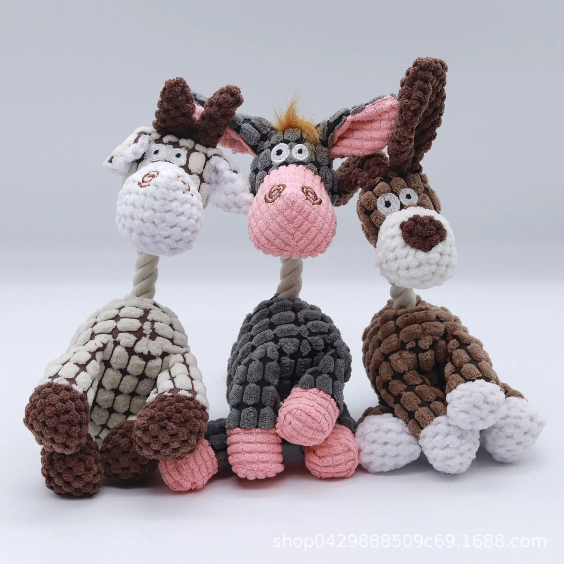 1 stks Ezel Hond Piepen Klinkend Speelgoed voor Kleine Honden Cartoon Dieren Pluche Hond Speelgoed Interactie Training Gebitsreiniging Speelgoed groothandel