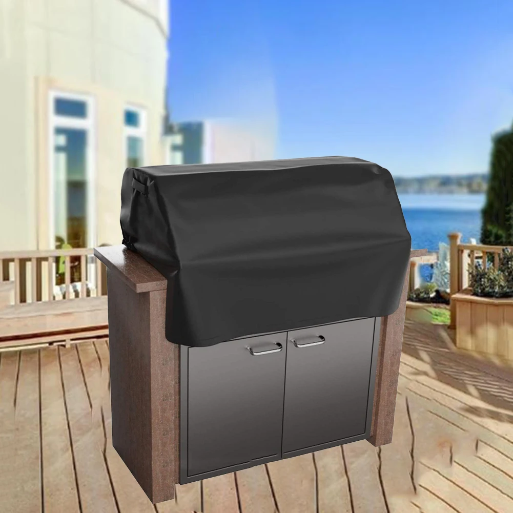 210D Oxford Cloth BBQ Cover Waterproof Sunscreen Outdoor Barbecue Stove Top Hood For Garden Camping Picnic Grill Protection