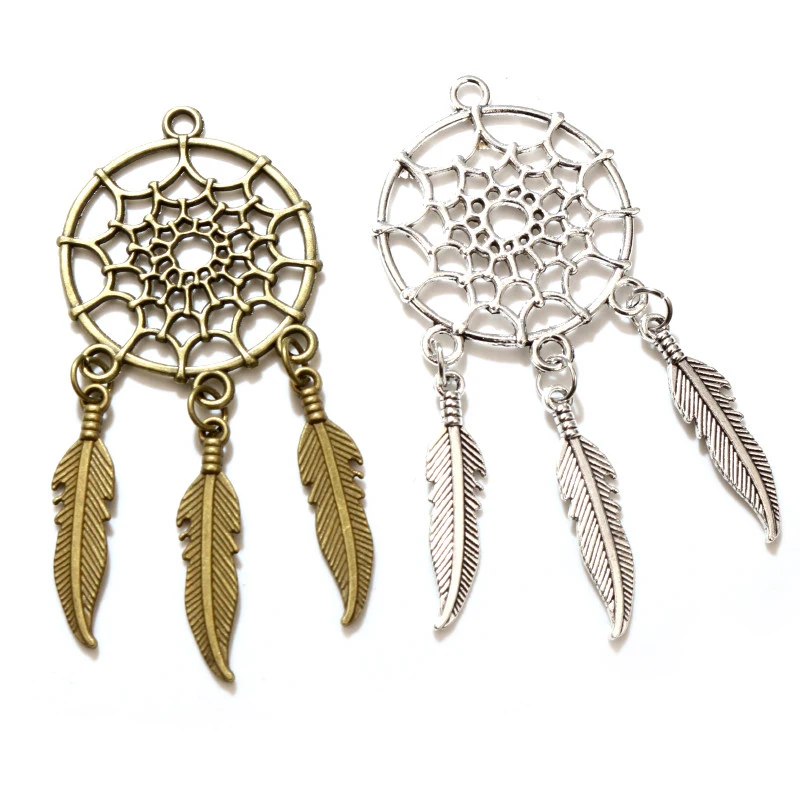 5pcs Charms Native Dream Catcher Connector Antique Making Pendant fit,Vintage Tibetan Bronze Silver color,DIY Handmade Jewelry