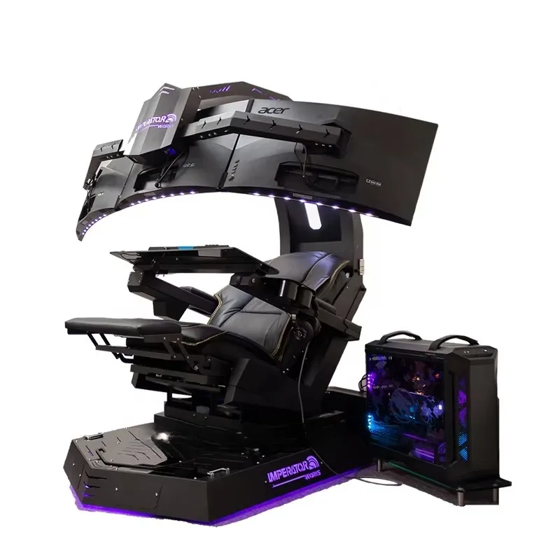 KSM-GC4 Luxury Massage RGB Gaming Chair Gamer White Gaming rgb Light Sillas Gaming Chair and Office Workstation Computer Station