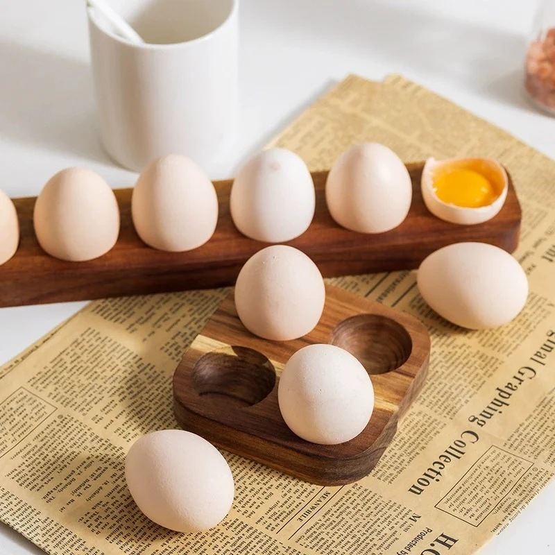 

1PC Wooden Egg Storage Rack Multi-Compartment Kitchen Organizer for Home Restaurant Fresh Egg Holder Baking Cooking Supplies