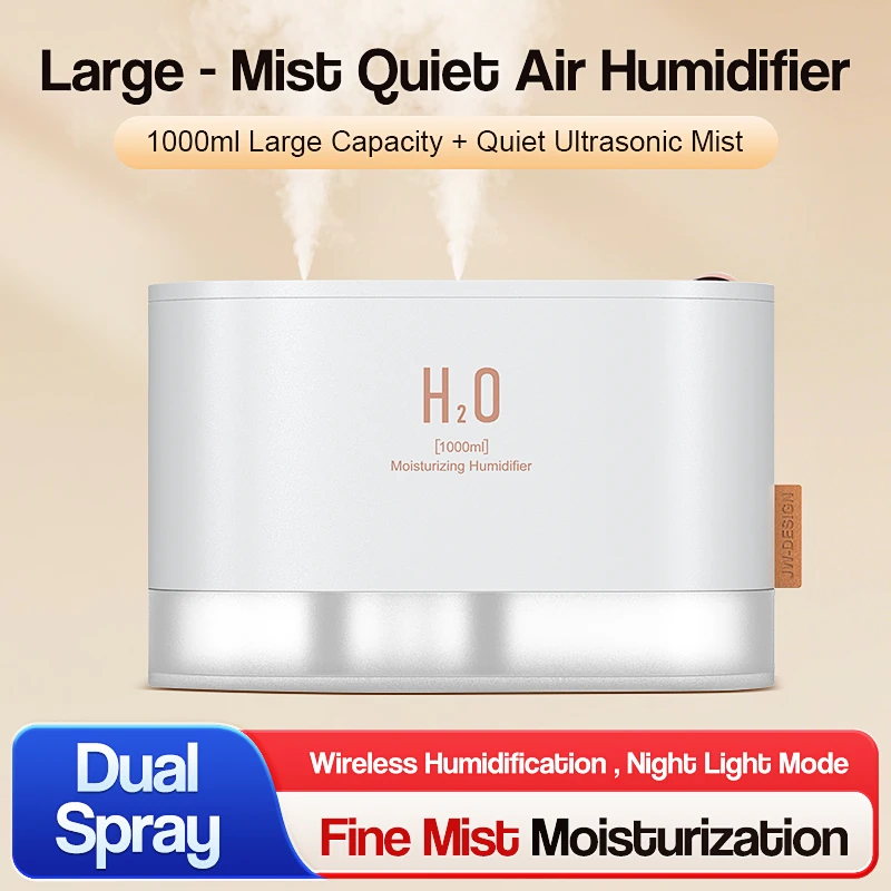 

Portable Rechargeable Ultrasonic Cool Mist Humidifier Quiet Large Capacity Air Purifier for Home Office Bedroom Baby Room