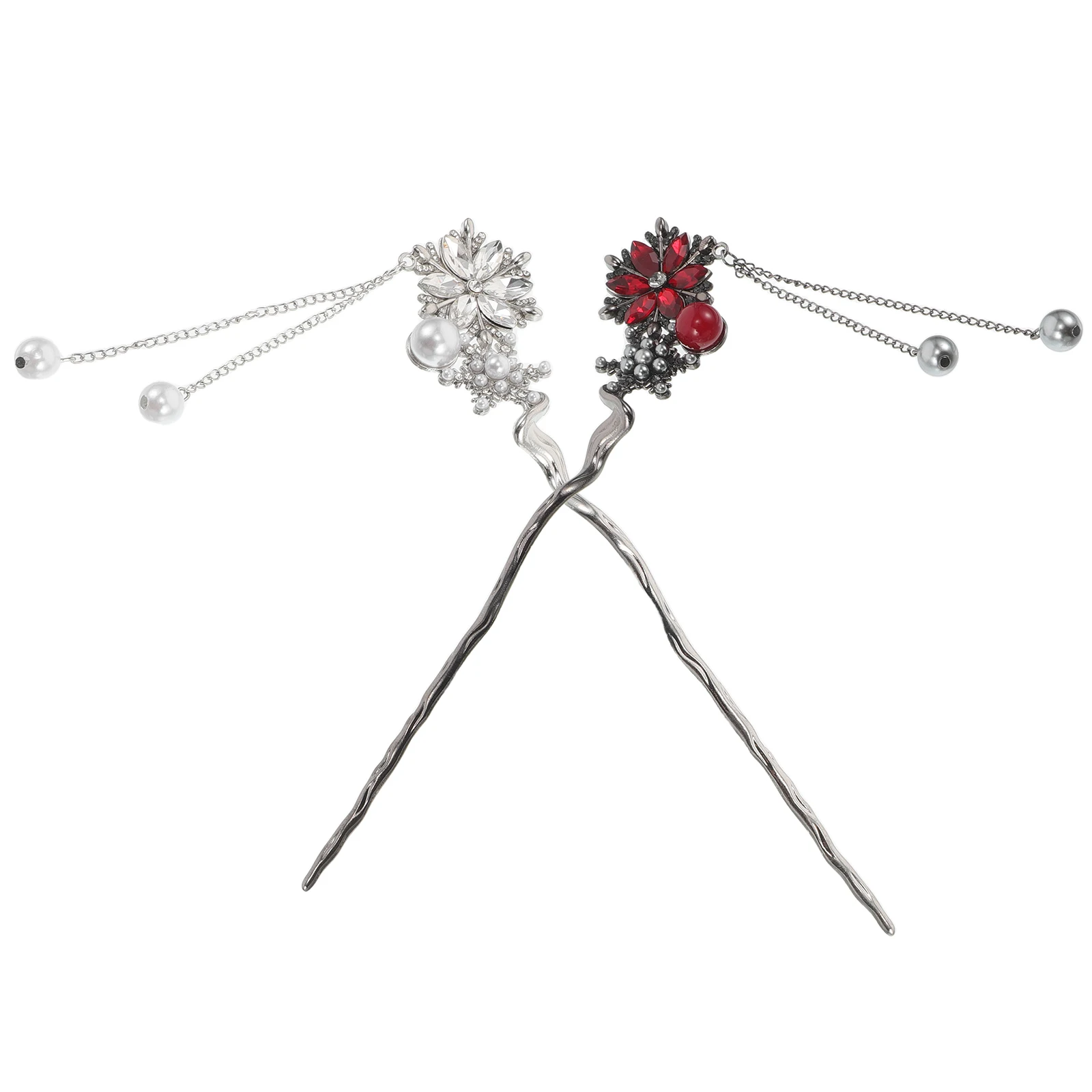 

2pcs Chinese Pins Snowflake Tassel Hair Sticks Lightweight Metal Hair Accessories For Women Vintage Elegant Traditional Hairpin