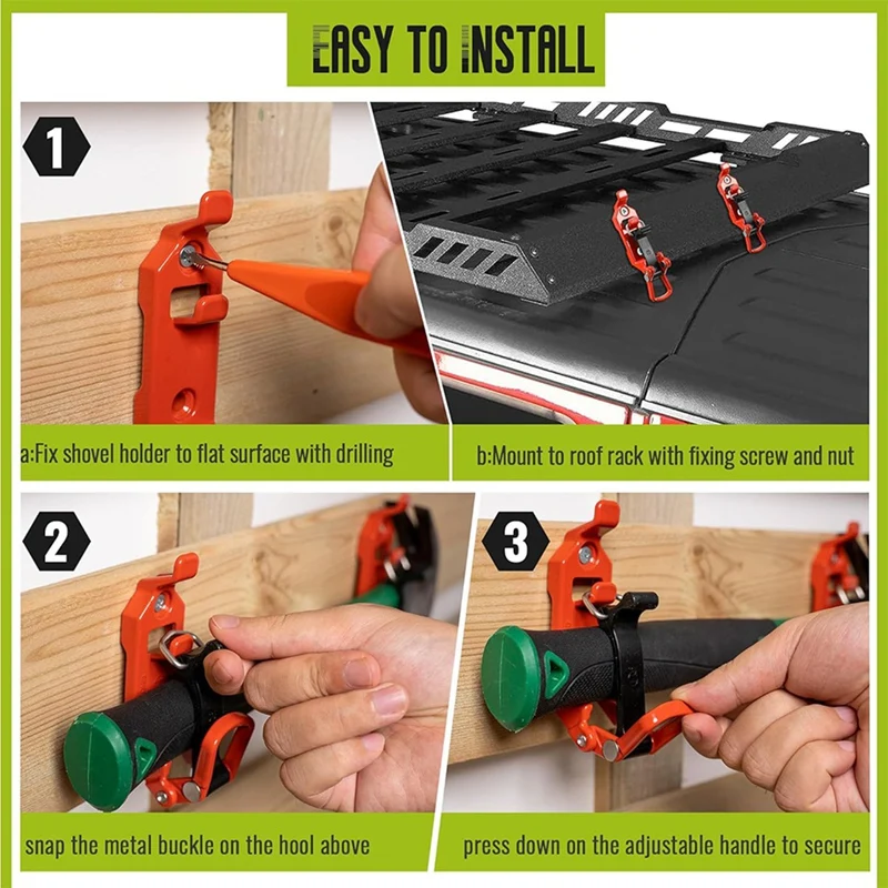 PORK-2Pcs مجرفة جبل لرف السقف جبل مجرفة جبل بين قوسين اكسسوارات جدار تصاعد تنوعا