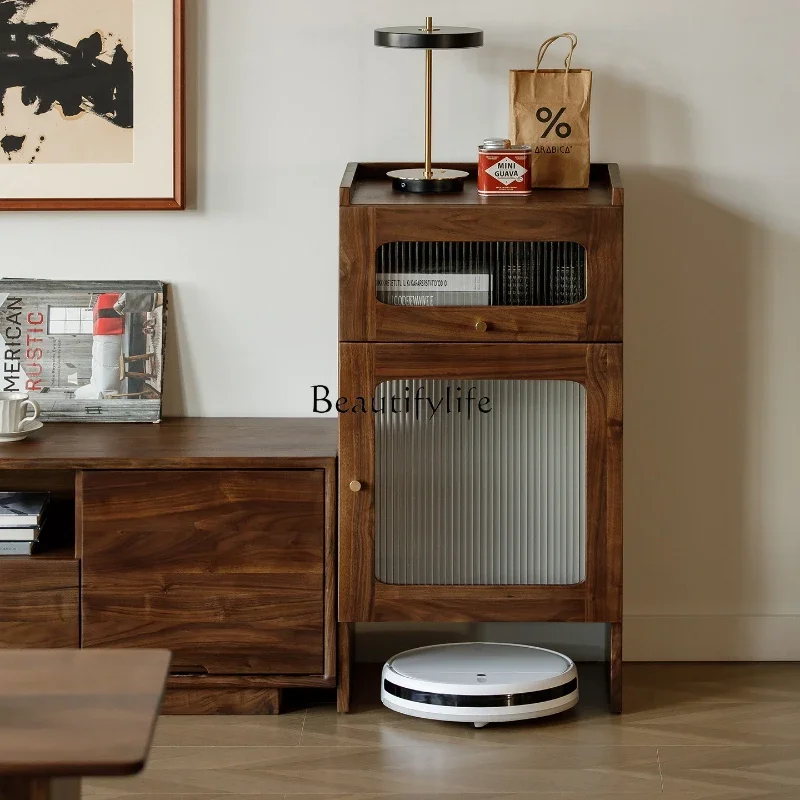 

2North American Black Walnut Solid Wood TV Cabinet Side Cabinet Locker