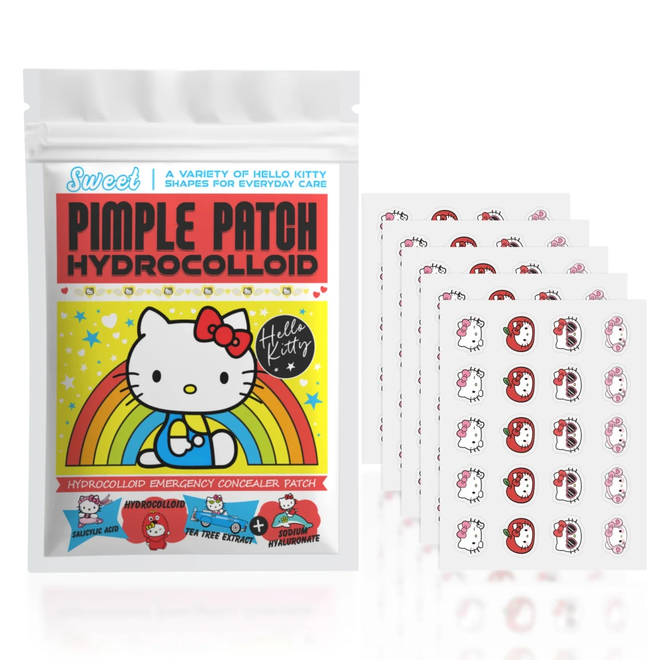 150PCS Hello Kitty Cute Face Stickers, Hydrocolloid Pimple Patches for Invisible Blemish Concealing