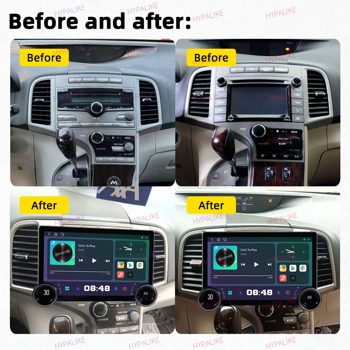 Androidカーマルチメディアプレーヤー,CarPlay,ラジオ,ステレオ,ナビゲーション,4G,wifi,11.8インチ画面,2ディン,トヨタ,ヴェン,av10 2009-2016