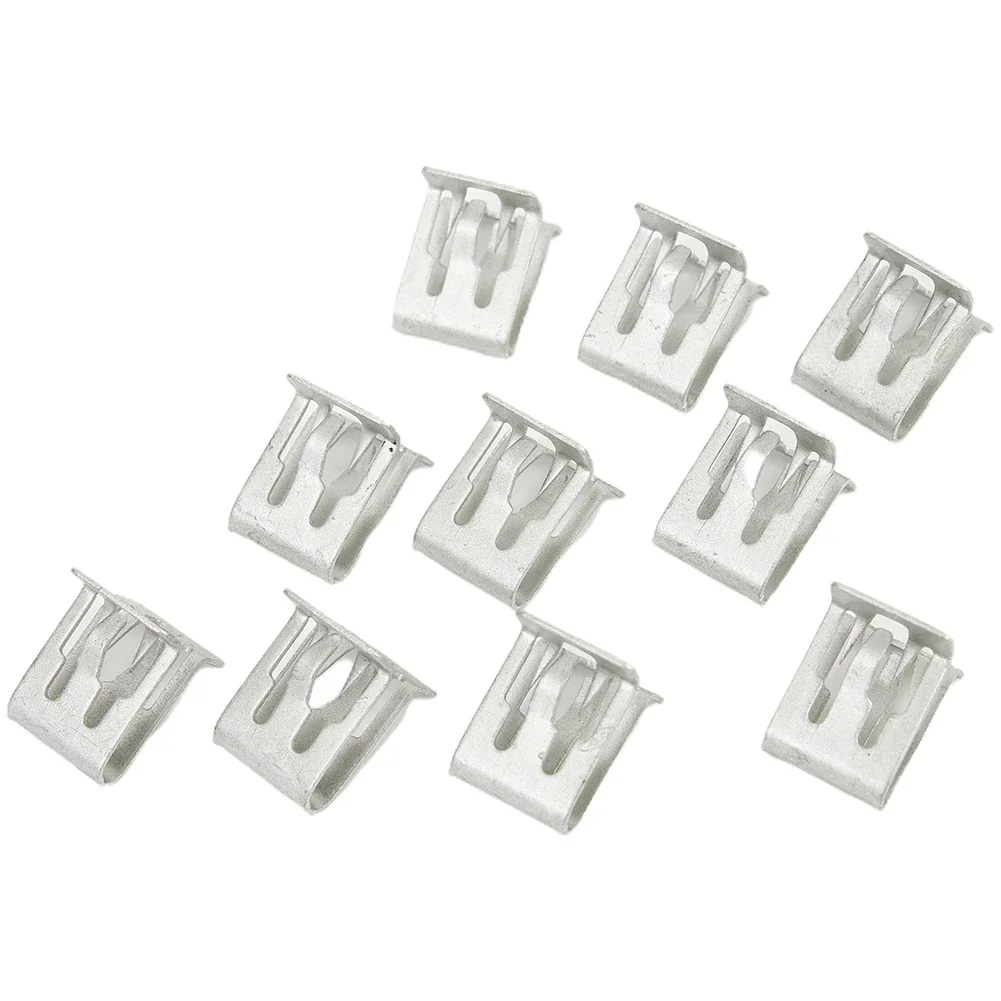 

10pcs Metal Tone Universal Fastener Retainer Dash Dashboard Trim Clip For Auto Car Interior Fixed Rivet Fastener Clip Kit