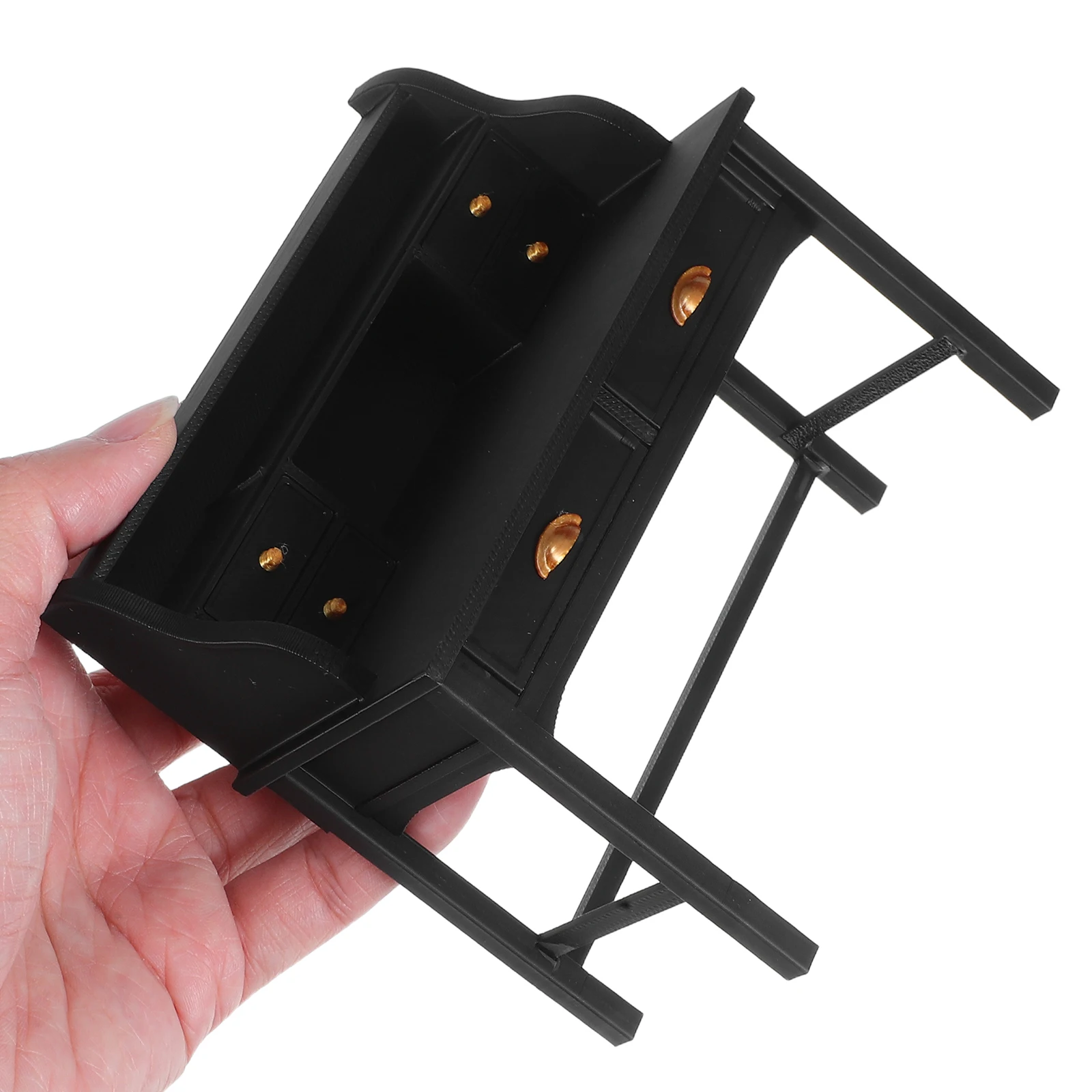 เฟอร์นิเจอร์บ้านตุ๊กตาขนาดเล็กสเกล 1:12 รายละเอียดสมจริง โต๊ะทำงานขนาดเล็กพร้อมลิ้นชักสำหรับบ้านตุ๊กตา โต๊ะเรียนขนาดกะทัดรัด แข็งแรงทนทาน