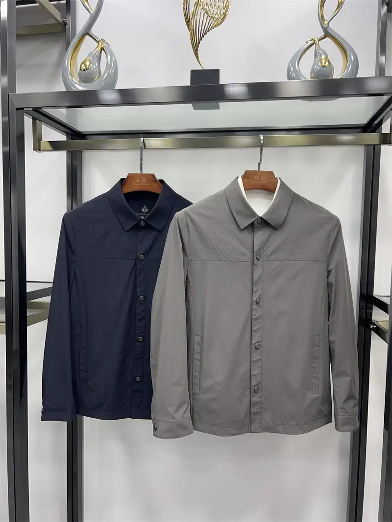 

Non-Saints Men's Busin Casual ort Jaet Spring Summer Thin Elastic Fabric Turn-down Collar k Button Non-Saints 25th ...