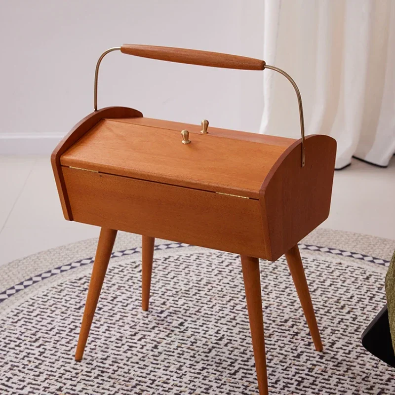 

Ретро-шкаф для хранения из тика, для спальни и гостиной, шкатулка для украшений из массива дерева, средневековая шкатулка для шитья