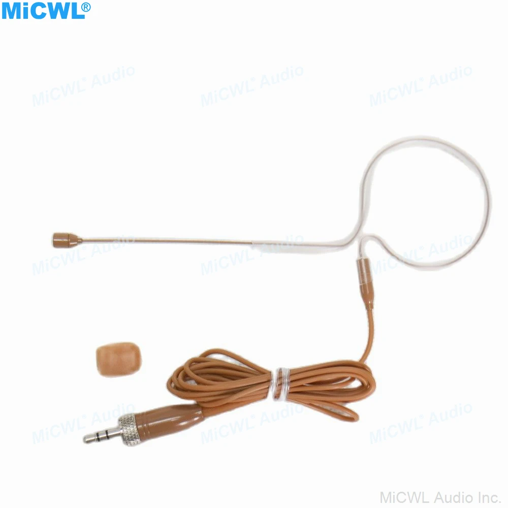 Brown Color MX153 Ear Hanging Frame Headset Microphone For Sennheiser EW G3 G4 BeltPack Wireless System With Zipper Box 3.5mm Lo