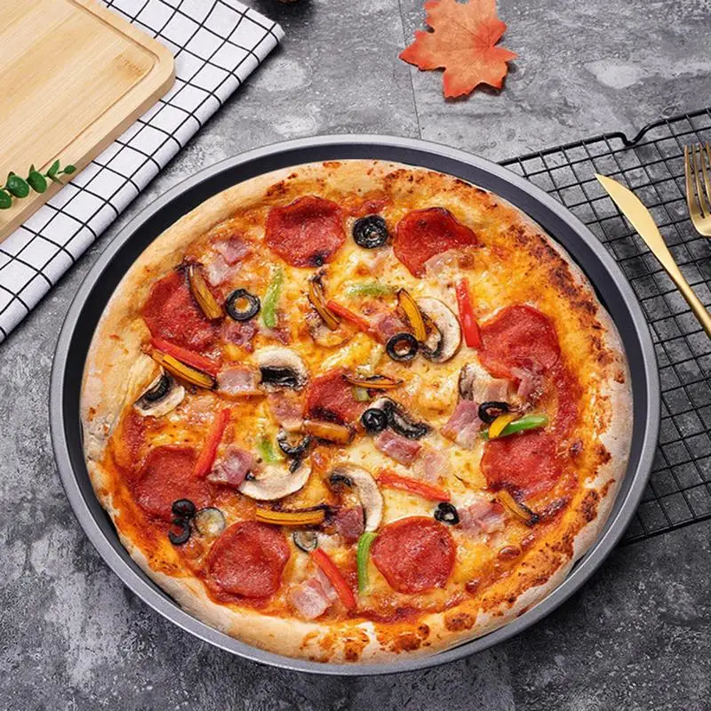 Pizza Baking Pan With Holes Round Carbon Steel Pizza Baking Pan With Holes Healthy Cooking Pan For Oven Home Kitchen Steel