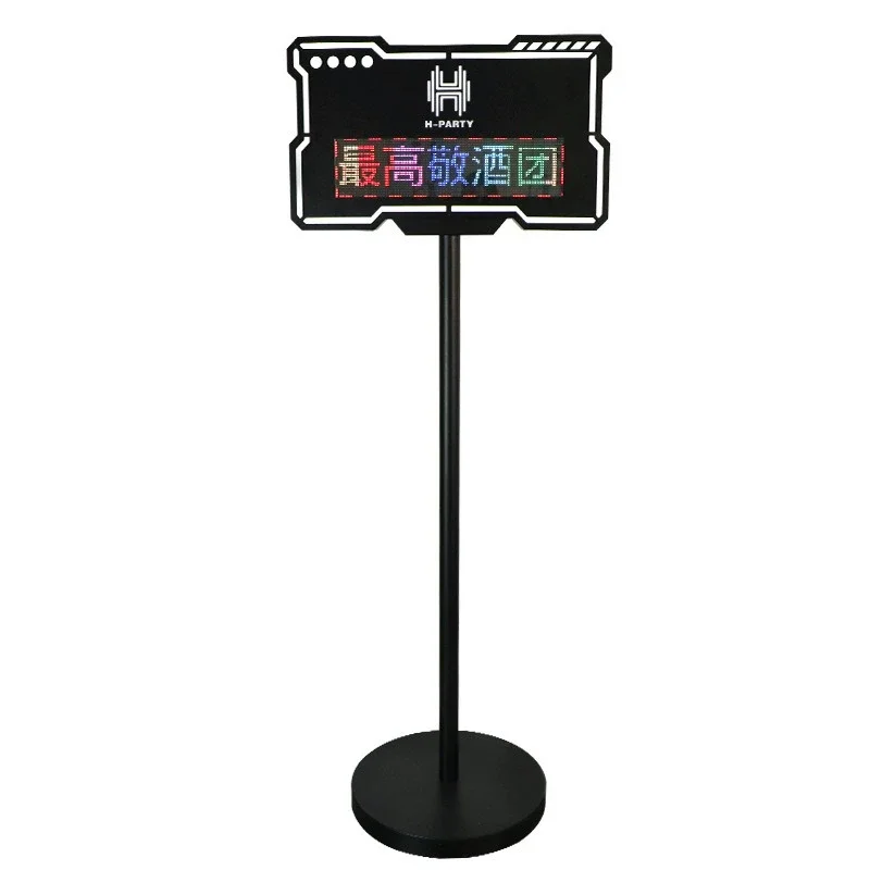 

Bar luminous floor billboard mobile APP connection control led display wrought iron black card director reserved sign