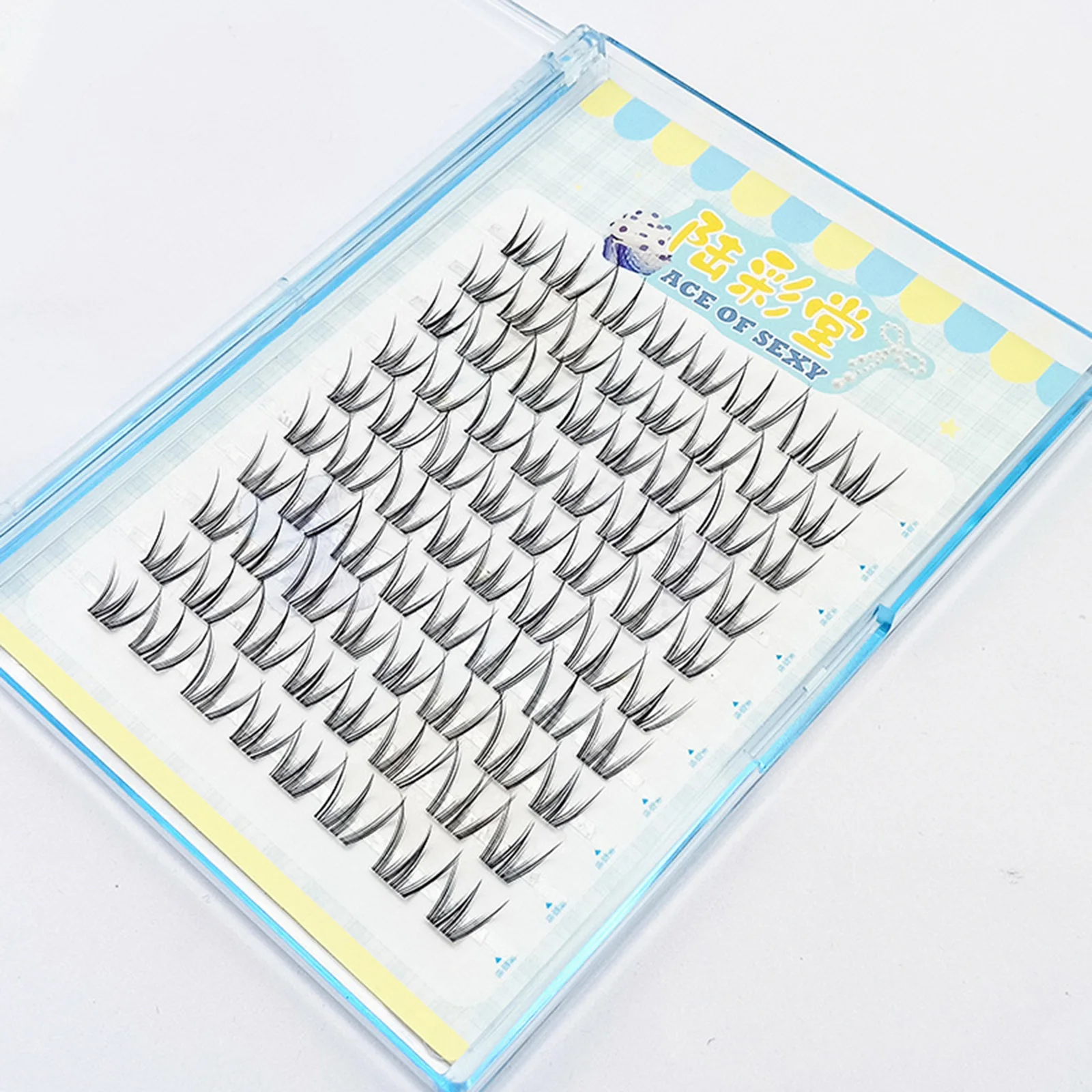 Eyelash Extension Wispy Look - ウィスピーつけまつげ 10列 ナチュラルな見た目 ソフトでふわふわなカールした上まつげ 厚め DIYエクステ